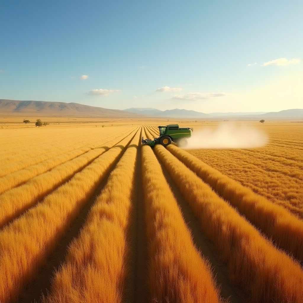 Operación agrícola en la Pampa argentina