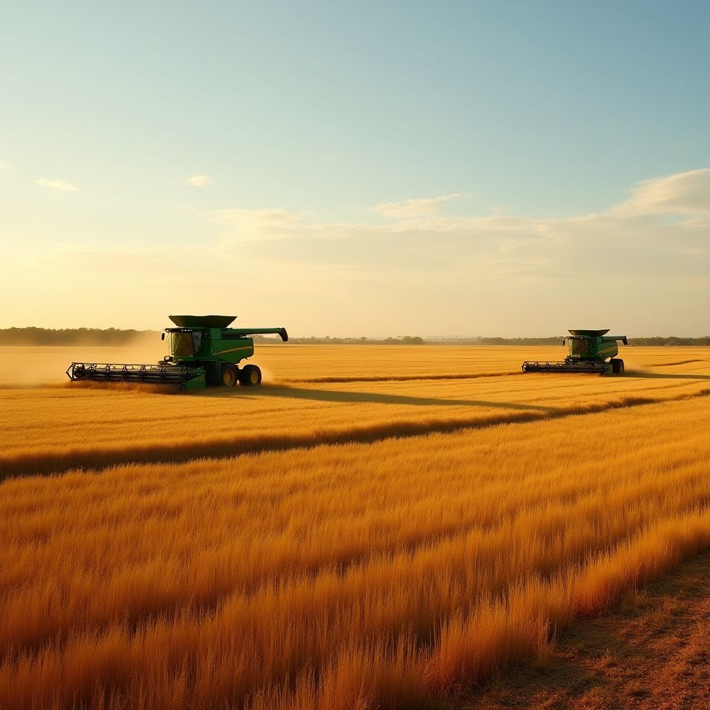 Campo de cultivo con tecnología agrícola avanzada
