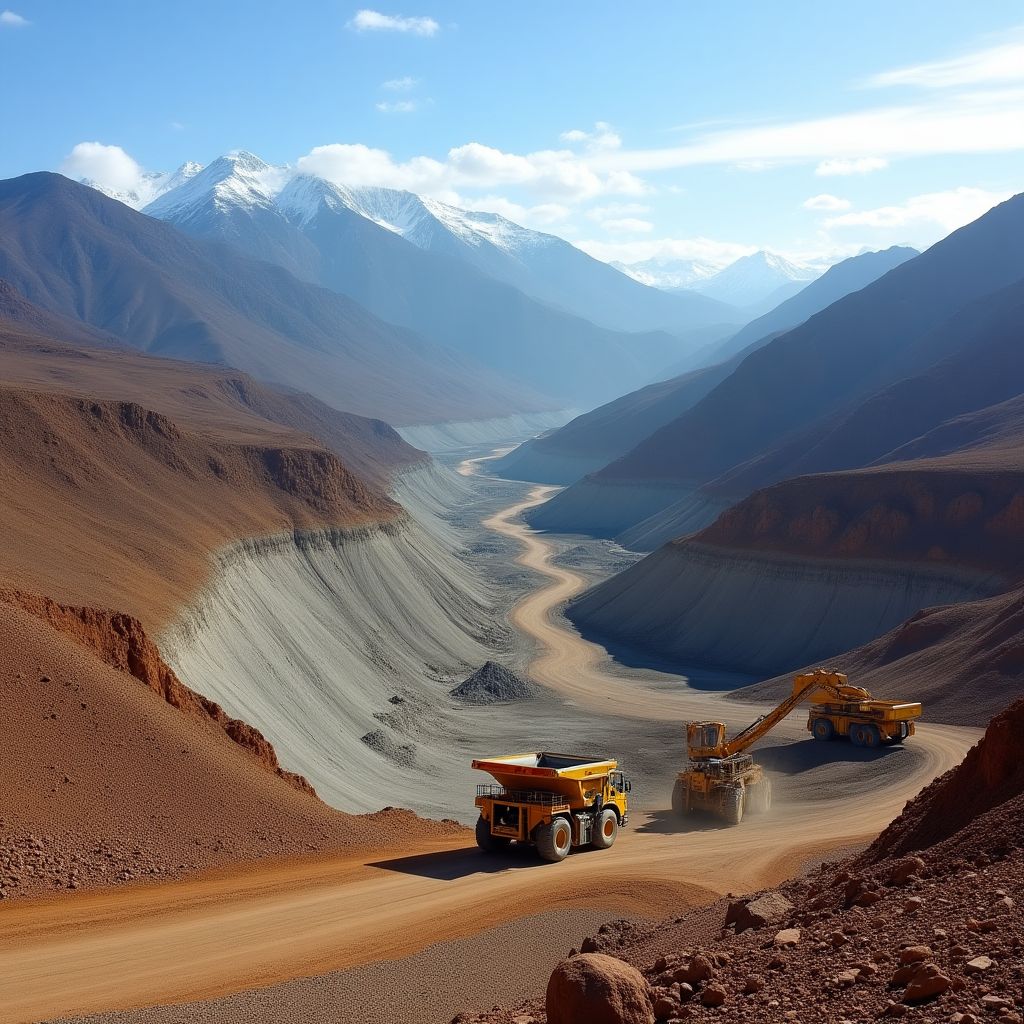 Operaciones mineras en la Cordillera de los Andes